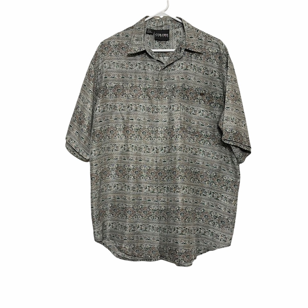 Men’s Colore Italia 100% silk paisley shirt